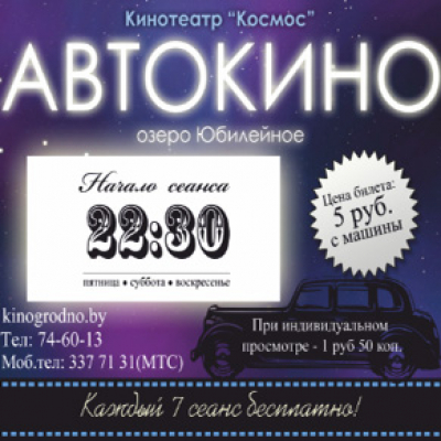 Автокино на озере Юбиленое