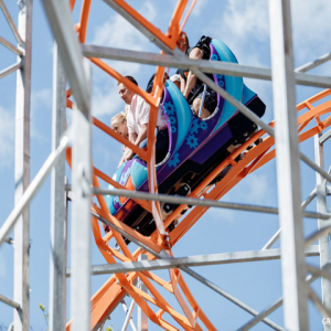 A solemn opening of the attraction  &quot;American roller coaster&quot; in the city park named after J.-E.Zhiliber