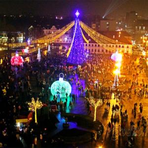 Новогодняя ночь на площади Ленина