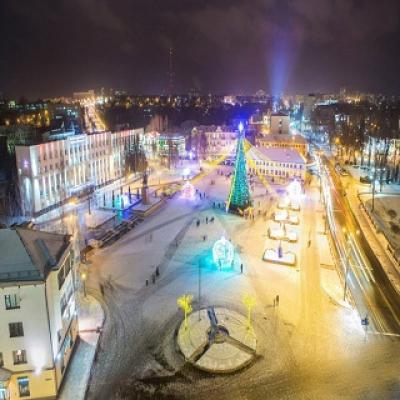 Новогодняя ночь на площади Ленина