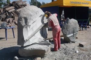 Plein air of stone sculptors